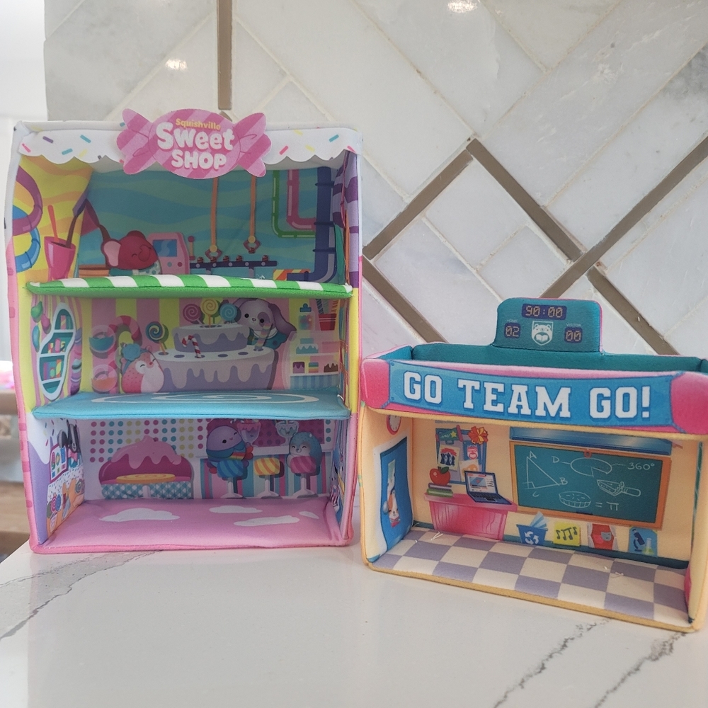 Squishville by Original Squishmallows Sweet Shop and Deluxe Academy Playset